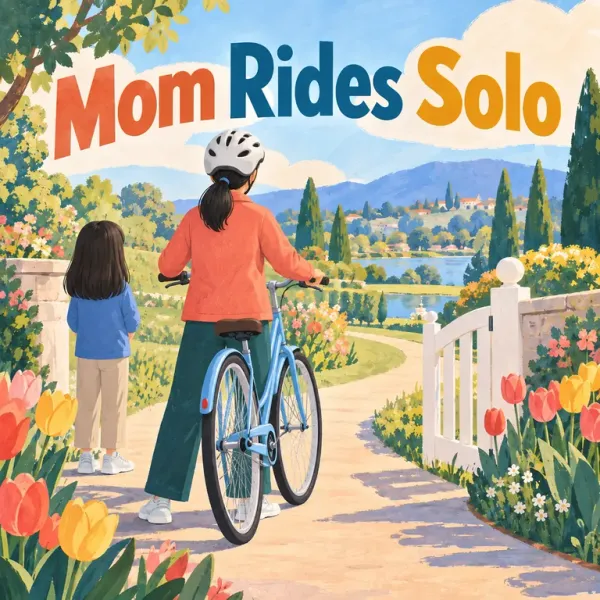 Cover of Mom Rides Solo, a Reading Mountain Level 4 decodable book