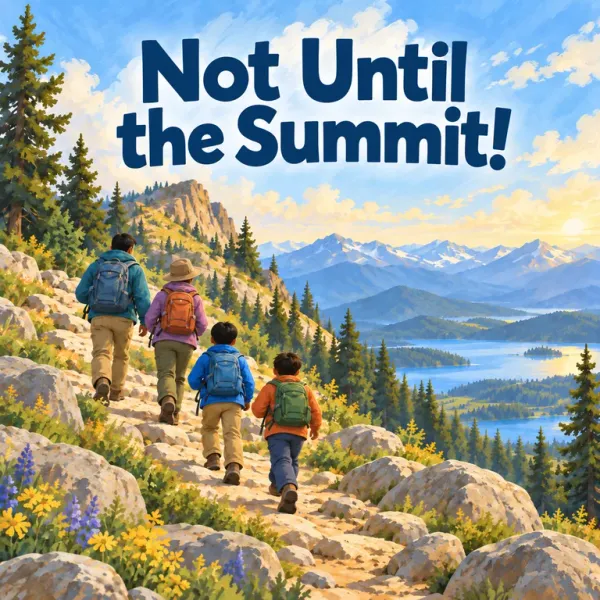 Cover of Not Until the Summit!, a Reading Mountain Level 4 decodable book