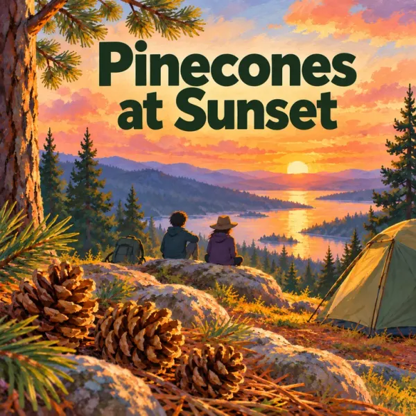 Cover of Pinecones at Sunset, a Reading Mountain Level 4 decodable book