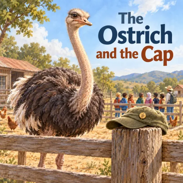 Cover of The Ostrich and the Cap, a Reading Mountain Level 4 decodable book