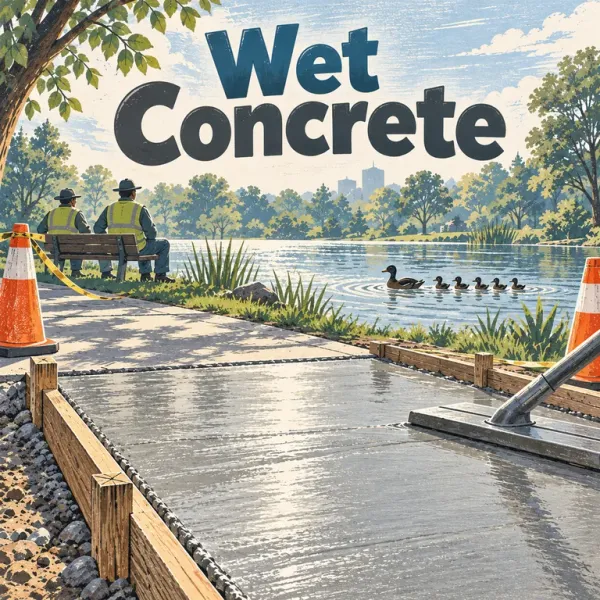 Cover of Wet Concrete, a Reading Mountain Level 4 decodable book
