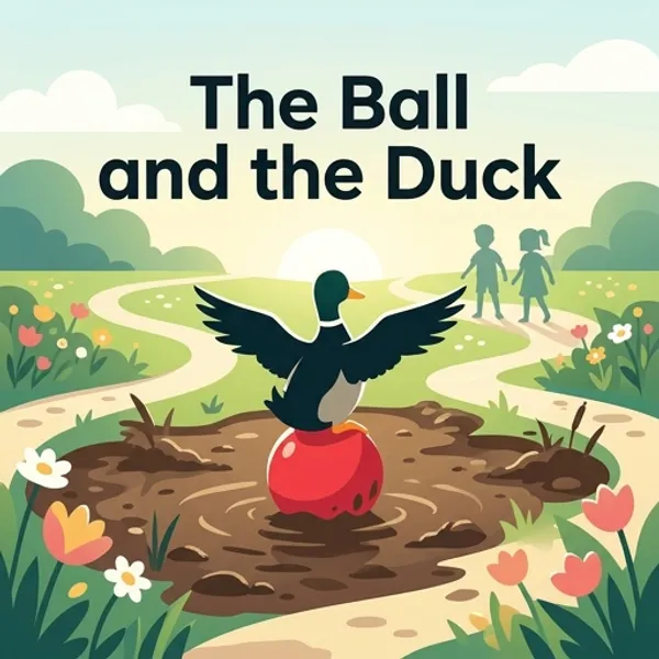 Cover of the decodable book The Ball and the Duck