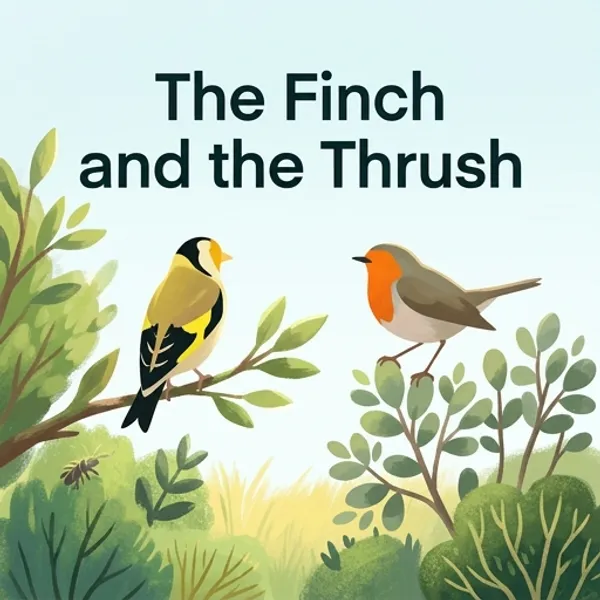 Cover of the decodable book The Finch and the Thrush
