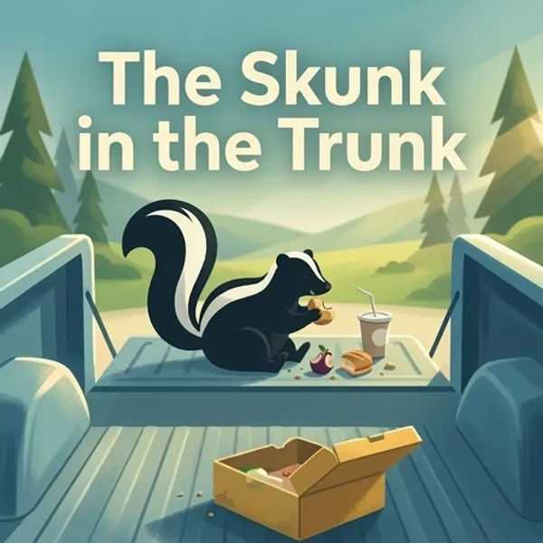 Cover of the decodable book The Skunk in the Trunk